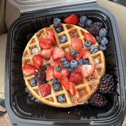 Market Street Grill - Waffle with fresh fruit