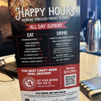 Parry's Pizzeria & Taphouse - All day on Sunday happy hour! - Pizza Near Me - Arvada, Colorado