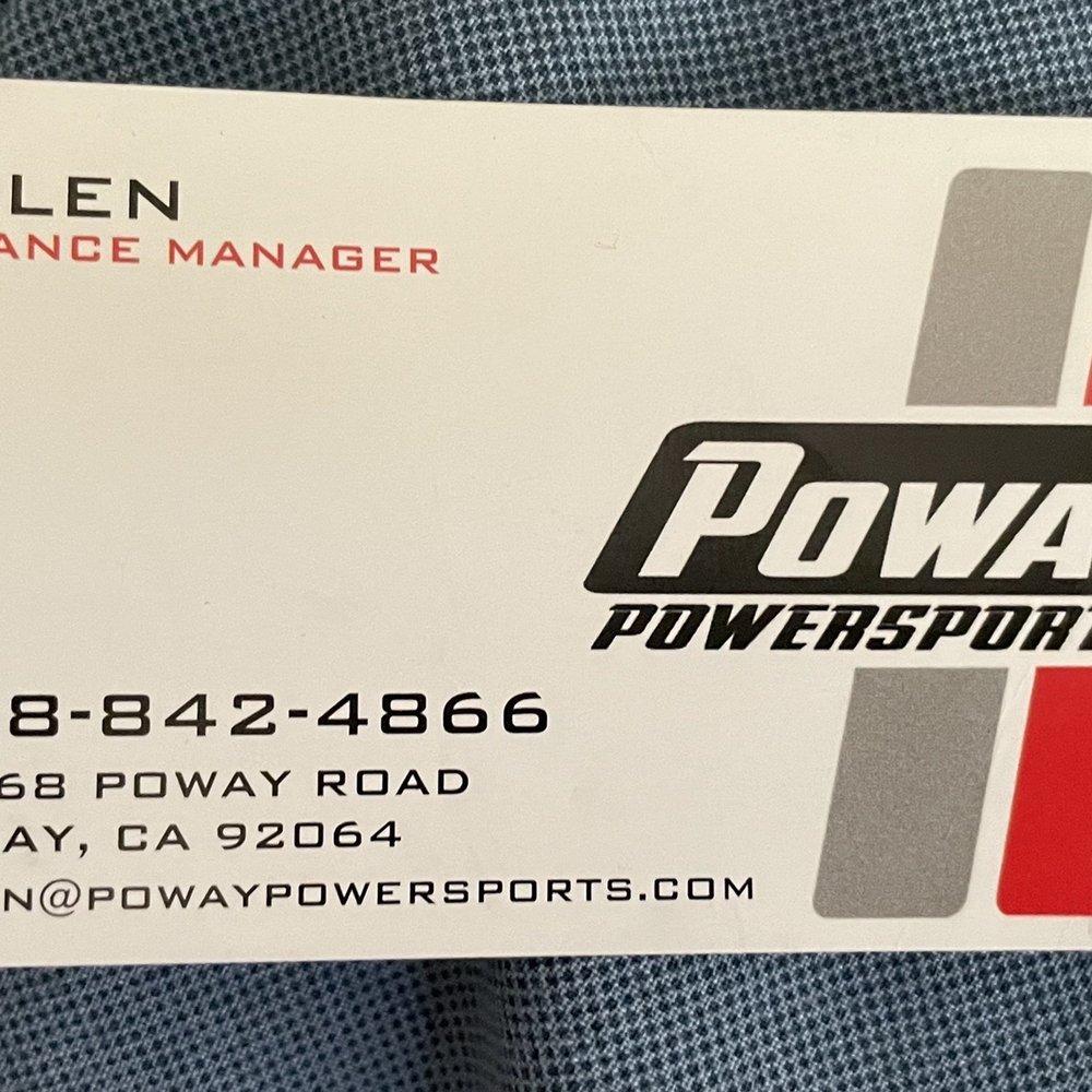 Poway PowerSports - If you go there. See Allen, he'll definitely get you set up! - Motorcycle Dealers Near Me - Poway, California Poway PowerSports - If you go there. See Allen, he'll definitely get you set up! - Motorcycle Dealers Near Me - Poway, California