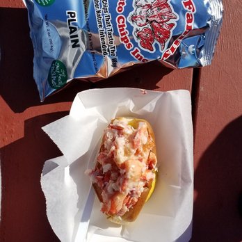 Bite Into Maine - Picnic-Style Lobster roll and a side of chips - Seafood Near Me - Cape Elizabeth, Maine Bite Into Maine - Picnic-Style Lobster roll and a side of chips - Seafood Near Me - Cape Elizabeth, Maine