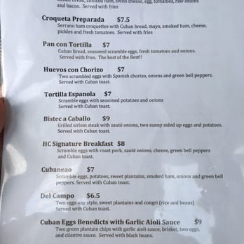 Havana Cafe - Breakfast menu 1 - Cuban Near Me - Dallas, Texas Havana Cafe - Breakfast menu 1 - Cuban Near Me - Dallas, Texas