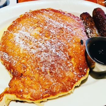 Blue's Egg + Bakery - Blueberry Pancakes w/Lemon Glaze & Sausage - Breakfast & Brunch Near Me - Milwaukee, Wisconsin Blue's Egg + Bakery - Blueberry Pancakes w/Lemon Glaze & Sausage - Breakfast & Brunch Near Me - Milwaukee, Wisconsin