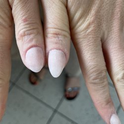 Bora Nails & Spa - After the Second Lady forced the nail file out of my hand despite me telling both of them - 8x- that I would fix- this was her "fix"