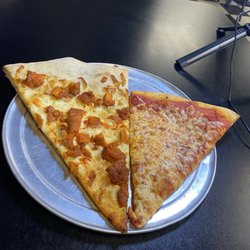 Slice of cheese and Buffalo chicken