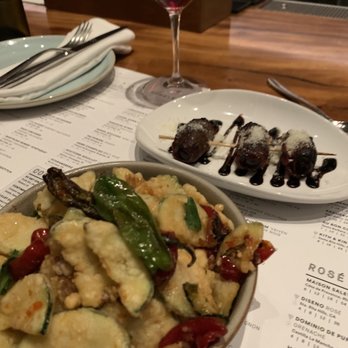 Sixty Vines - Fried zucchini and bacon-wrapped dates - Wine Bars Near Me - Houston, Texas