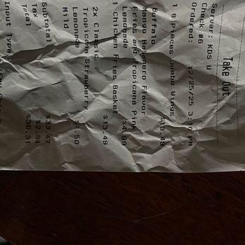 The Chicken Spot - Receipt - Chicken Shop Near Me - Visalia, California