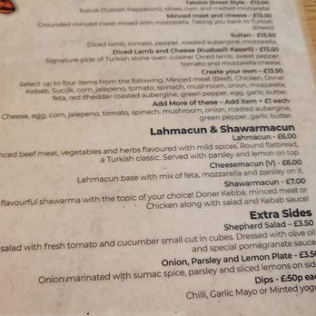 Flatbread Turkish Bakery House - Lahmacun Menu - Turkish Near Me - Edinburgh, EDH