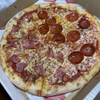 Russo's New York Pizzeria - Half Canadian bacon, half pepperoni - Salad Near Me - Mesa, Arizona Russo's New York Pizzeria - Half Canadian bacon, half pepperoni - Salad Near Me - Mesa, Arizona