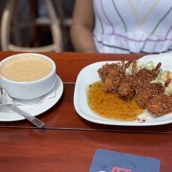 The Boardwalk - a plate of food and a cup of coffee - Seafood Near Me - Put In Bay, Ohio