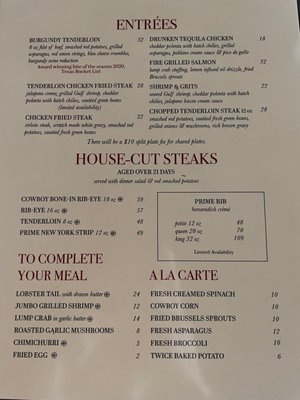Menu photo 2 Fly By Night Cattle Company Steakhouse Cleburne, TX