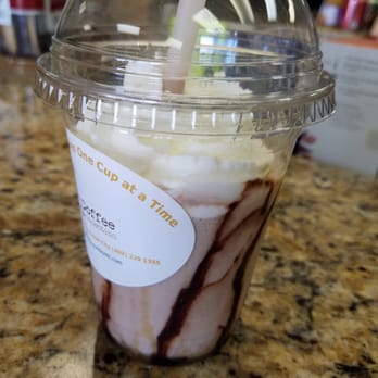 Coffee Connection - Kid size caramel chocolate frappe without coffee..they don't charge for the full cup size just the amount you request (for the kids) - Coffee & Tea Near Me - Texas City, Texas