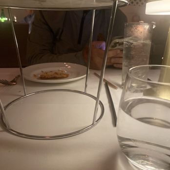 T BAR - a plate of food and a glass of water - New American Near Me - Southampton, New York