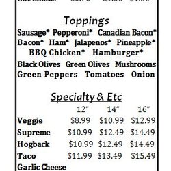 Rockland Stop & Go - Menu Page 1