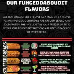 Fuhgeddaboudit Breads - Menu