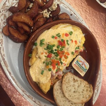 Another Broken Egg Cafe - Stan Mardi Gras Omelette and Mediterranean potatoes - Breakfast & Brunch Near Me - Pearland, Texas