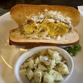 The Bavarian Lodge - Brat & German potato salad - German Near Me - Lisle, Illinois The Bavarian Lodge - Brat & German potato salad - German Near Me - Lisle, Illinois