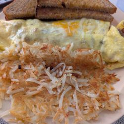 11E Diner - Meat omelet. The hash browns are not included so would be an extra cost side.