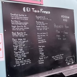El Taco Fresco - Their menu
