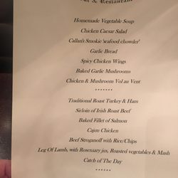 Callan's Bar - Menu