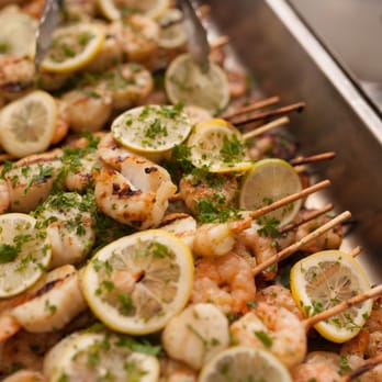Twin Oak's Caterers - Jumbo Shrimp & Scallop Kabobs - Caterers Near Me - East Brunswick, New Jersey Twin Oak's Caterers - Jumbo Shrimp & Scallop Kabobs - Caterers Near Me - East Brunswick, New Jersey