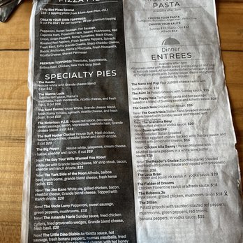Yoli's Cucina and Crafthouse - Menu back side - Italian Near Me - Jefferson Hills, Pennsylvania