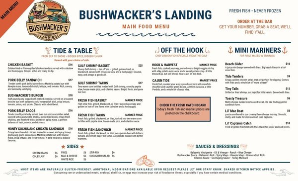 Menu photo 2 Bushwhacker’s Landing Pensacola, FL