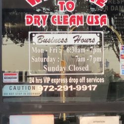 Dryclean USA - Store hours