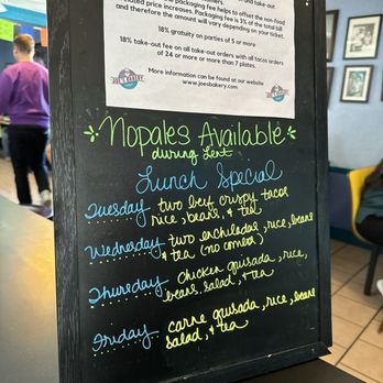 Joe's Bakery & Coffee Shop - Specials! Nopales for lent!!! - Mexican Near Me - Austin, Texas