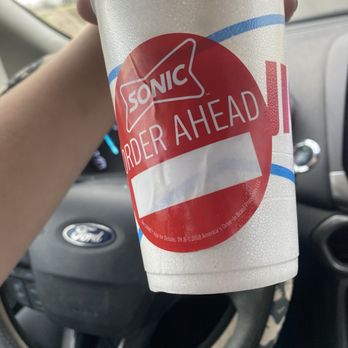 Sonic Drive-In - Sticker covering the hole. Took this after I cleaned out my car - Burgers Near Me - Boerne, Texas