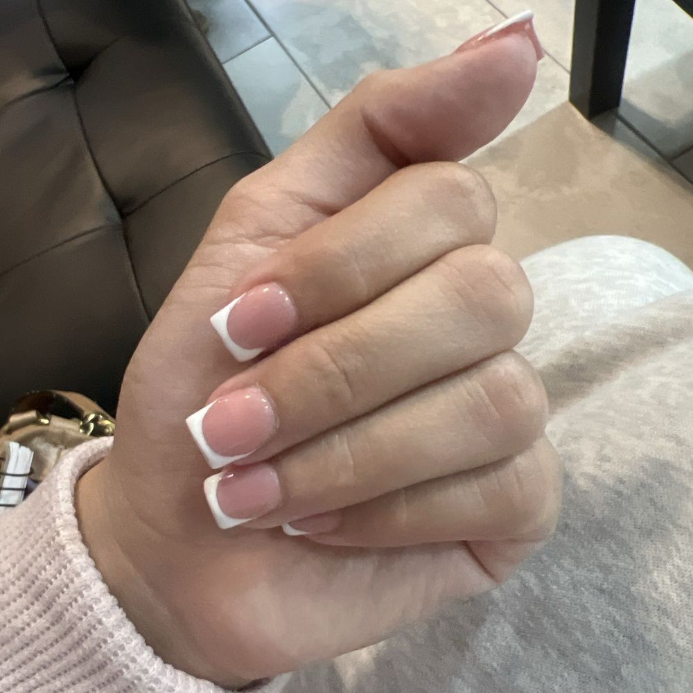 Short square acrylic french tip Short square acrylic french tip