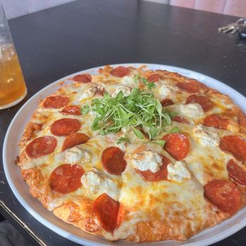 Bite Food & Coffee - Gluten free Cauliflower pizza with pepperoni & hot honey - Breakfast & Brunch Near Me - Fair Lawn, New Jersey Bite Food & Coffee - Gluten free Cauliflower pizza with pepperoni & hot honey - Breakfast & Brunch Near Me - Fair Lawn, New Jersey