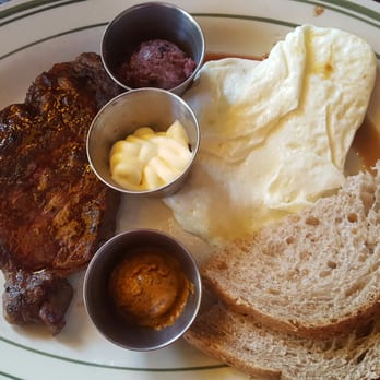 Ted's Bulletin 14th - 10oz NY strip steak with egg whites and whole wheat toast. The seasonings on the steak are amazing! - Breakfast & Brunch Near Me - Washington, DC, District of Columbia Ted's Bulletin 14th - 10oz NY strip steak with egg whites and whole wheat toast. The seasonings on the steak are amazing! - Breakfast & Brunch Near Me - Washington, DC, District of Columbia