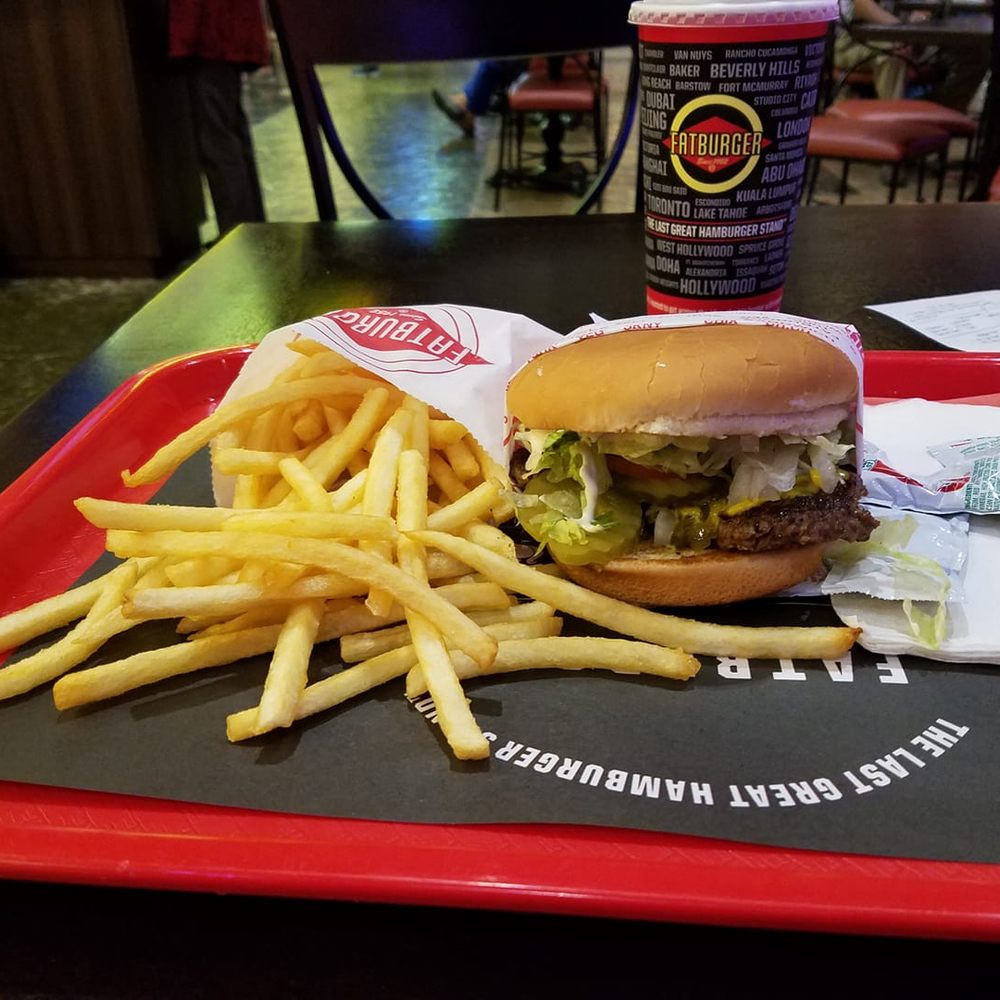 Fatburger - $13.93 for the meal. Was it worth it? You decide! Hamburger, french fry and a soda. - Burgers Near Me - Lincoln, California