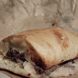 Ciabatta cheesesteak really good  a little short on size