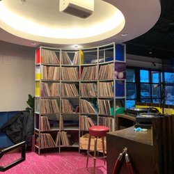 Vinyl Lounge - The DJ deck, and all the vinyl records!