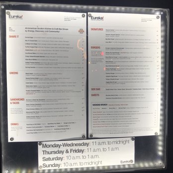 Eureka! - Menu - American Near Me - Las Vegas, Nevada Eureka! - Menu - American Near Me - Las Vegas, Nevada