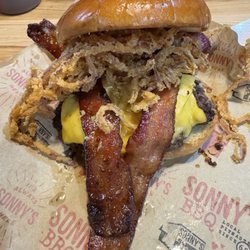 Sonny's BBQ - Candied bacon burger was delicious!