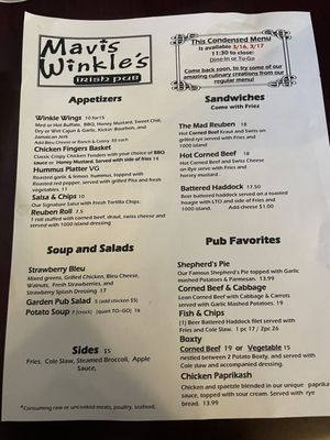 Menu photo 1 Mavis Winkles Irish Pub Twinsburg, OH Menu photo 1 Mavis Winkles Irish Pub Twinsburg, OH
