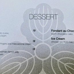 Dessert Menu