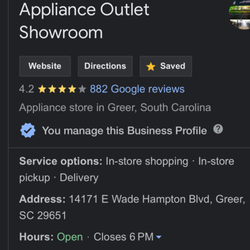 Appliance Outlet Showroom