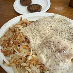 C & J Cafe - Biscuits and gravy with a side of sausage