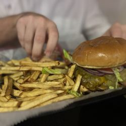 Ali's Bar and Grill - Burger and fries. The fries were a hit especially with the kids!