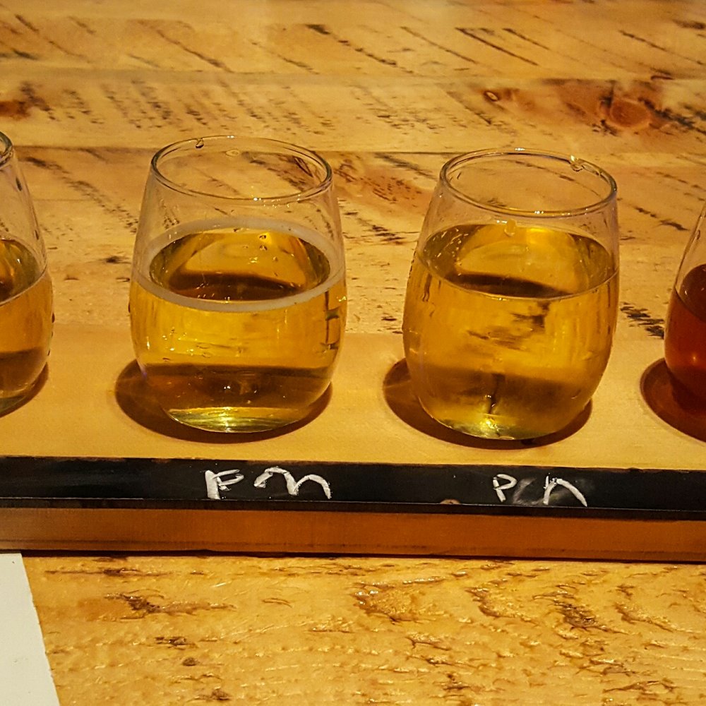 Stem Ciders - Flight of: Le Chêne, Project M, Project N, and Pommeau. - Bars Near Me - Denver, Colorado