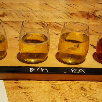 Stem Ciders - Flight of: Le Chêne, Project M, Project N, and Pommeau. - Bars Near Me - Denver, Colorado