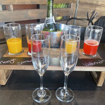 Aromas - Mimosa flight with bottle - Buffets Near Me - Fresno, California Aromas - Mimosa flight with bottle - Buffets Near Me - Fresno, California