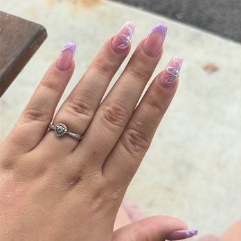 Domain Nail Bar and Salon Studios - Full set acrylic w/designs and rhinestones - Hair Salons Near Me - Houston, Texas
