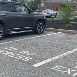 99 Restaurants - Our parking spot that had no sign on the ground .