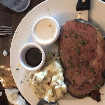 The Library Restaurant & Pub - 12 oz prime rib medium(little more done) an garlic mashed potatoes - Steakhouses Near Me - Indianapolis, Indiana The Library Restaurant & Pub - 12 oz prime rib medium(little more done) an garlic mashed potatoes - Steakhouses Near Me - Indianapolis, Indiana