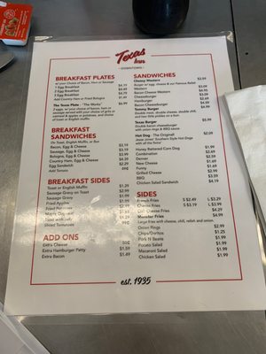 Menu photo 5 Texas Inn - Downtown Lynchburg, VA