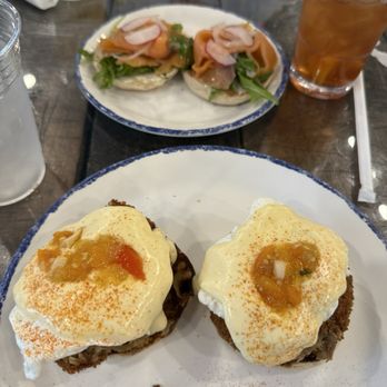 Luzianne Cafe - Boudin Benedict and Smoked Salmon Toast - Breakfast & Brunch Near Me - New Orleans, Louisiana Luzianne Cafe - Boudin Benedict and Smoked Salmon Toast - Breakfast & Brunch Near Me - New Orleans, Louisiana